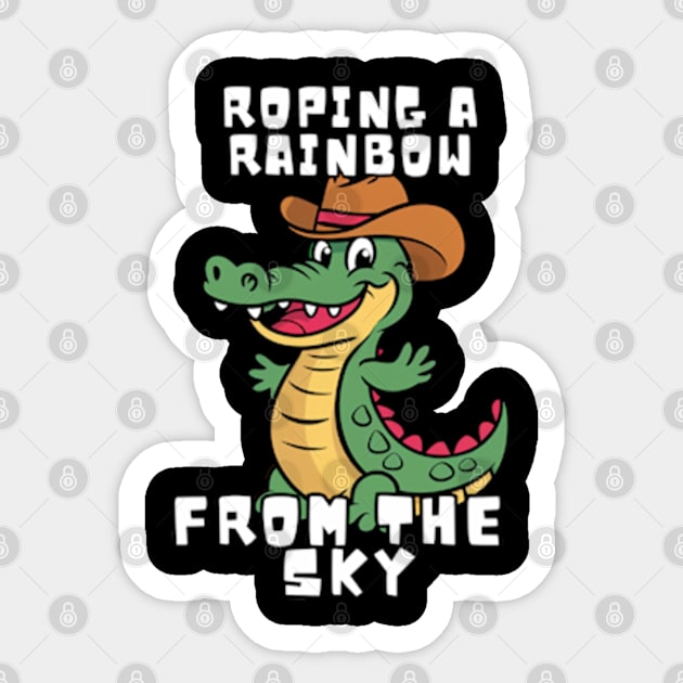 Crocodile With Cowboy Hat Sticker by Via Lactea Design